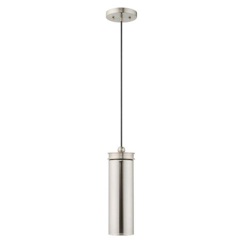 Livex Lighting Art Glass 1 - Light Pendant in  Brushed Nickel