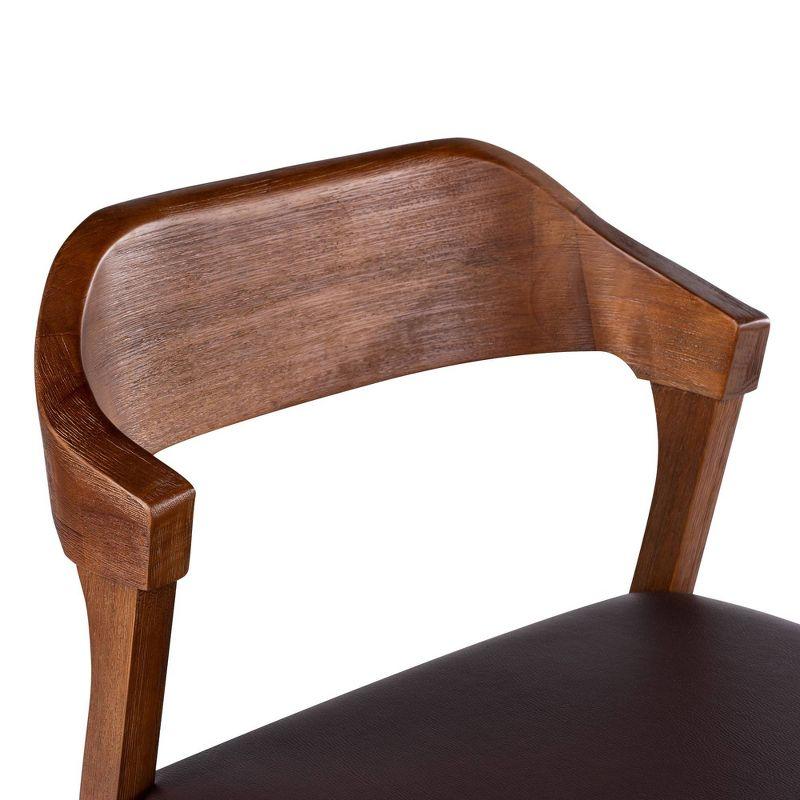 Rasmus Dining Chair Chestnut - Boraam: Acacia Wood, Faux Leather, Easy-to-Clean, 250lb Capacity