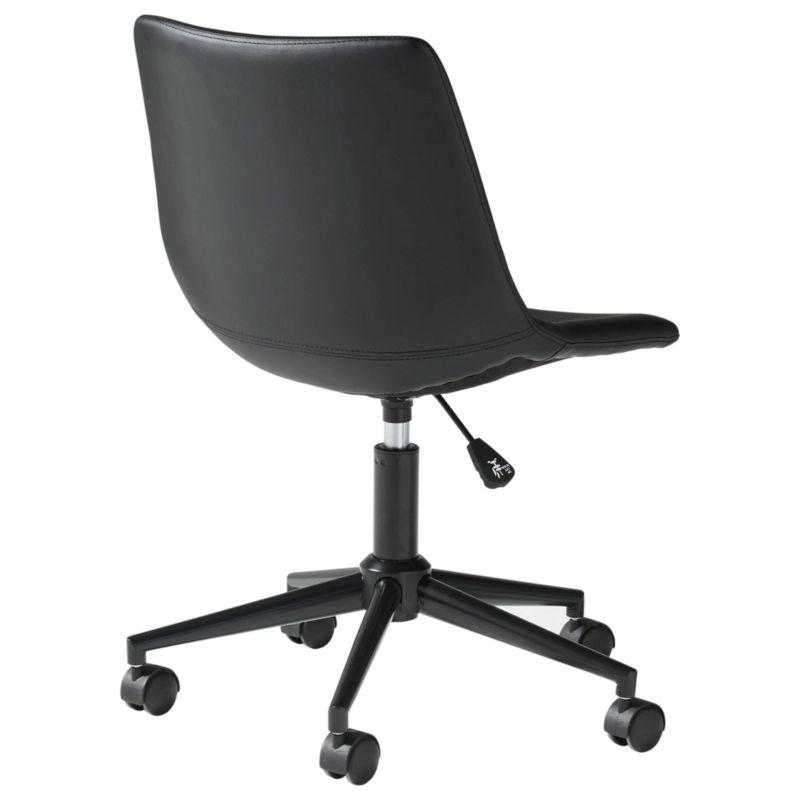 Program Home Office Swivel Desk Chair Black - Signature Design by Ashley: Faux Leather, Armless, With Wheels