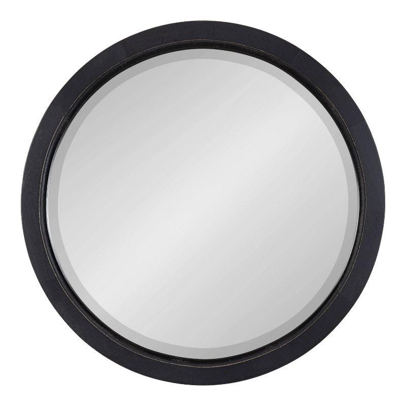 18" x 18" Hogan Round Framed Decorative Wall Mirror Black - Kate & Laurel All Things Decor: Modern Farmhouse Style, Solid Wood