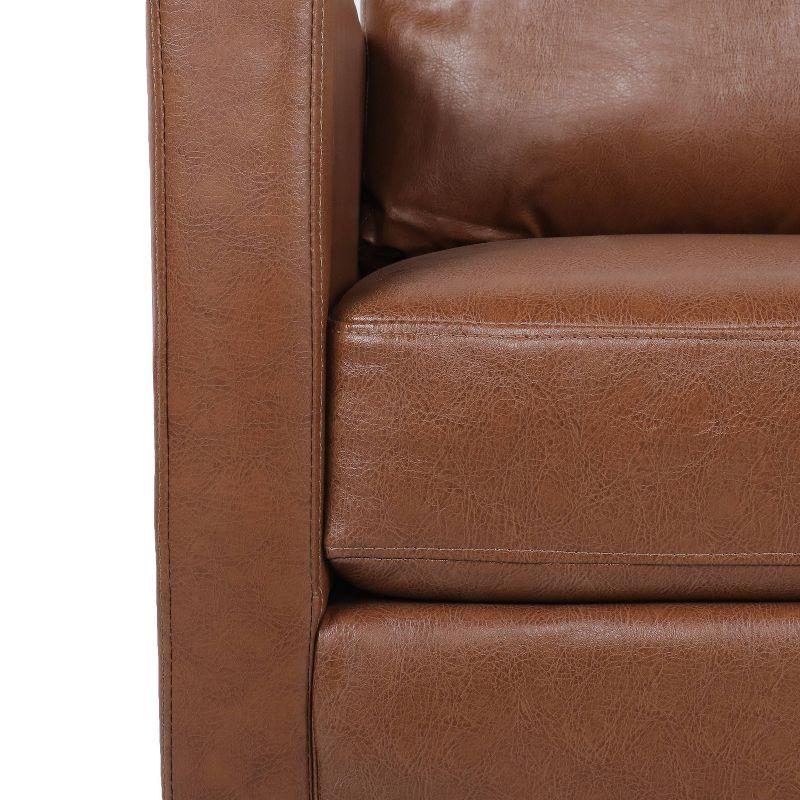 Christopher Knight Home Chandler Faux Leather Club Chair Cognac Brown/Dark Brown