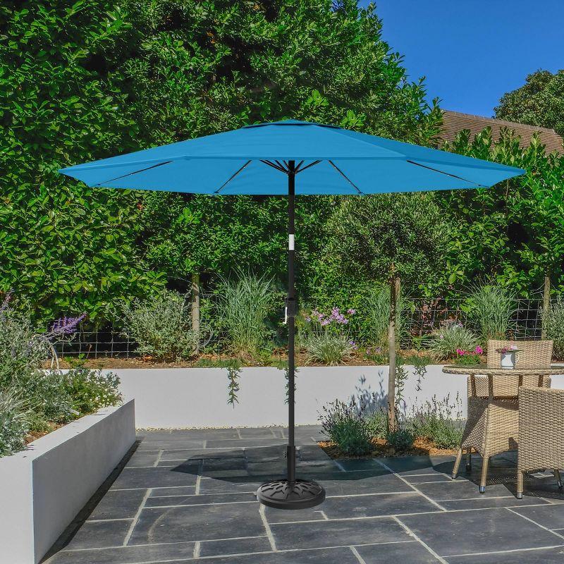 Pure Garden 10' Octagon Outdoor Patio Market Umbrella: Solar LED, Water-Resistant, Steel Frame