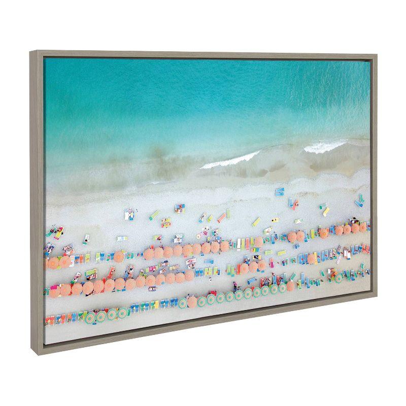 Monterosso Coastal Gray Canvas Print with Frame, 36" x 27"