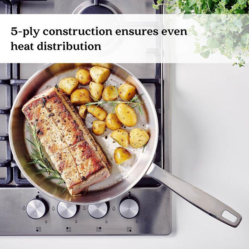 Alva Alva Maestro Premium 5-Ply Stainless Steel Frying Pan - Polished Stainless Steel