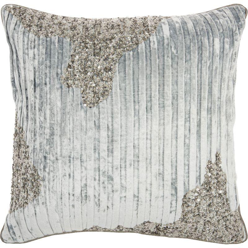 Mina Victory 18" Periwinkle Cotton Throw Pillow