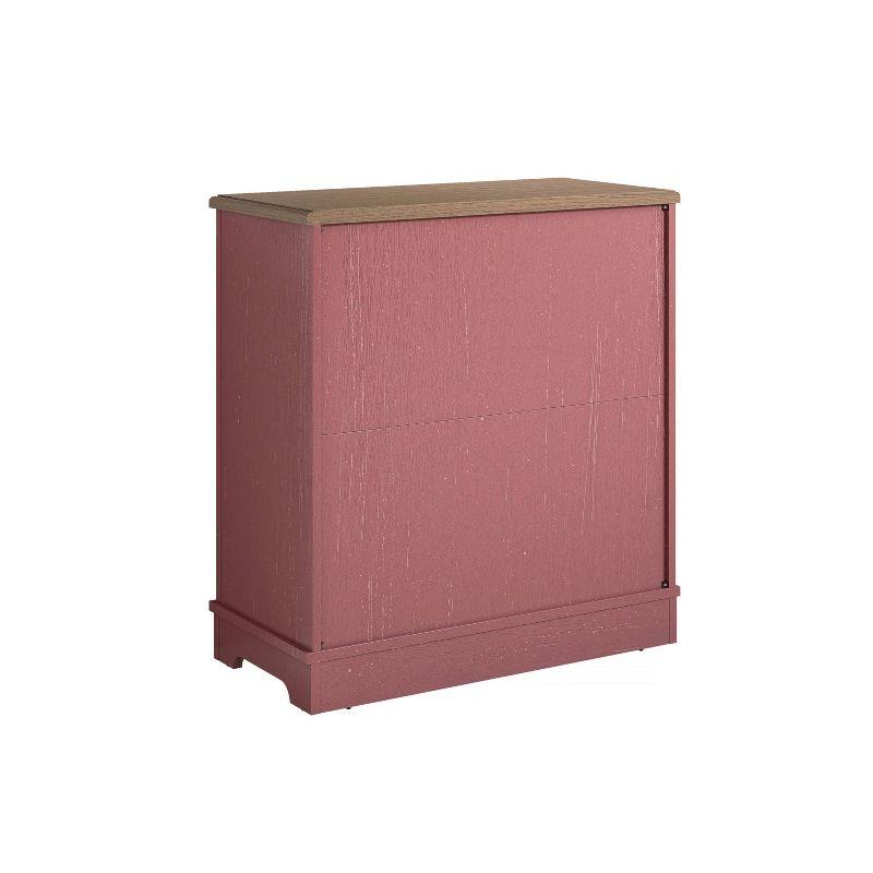 30" Storage Sideboard Buffet Cabinet Red: Home Essentials, Bohemian Style, Adjustable Shelves, Tempered Glass Door