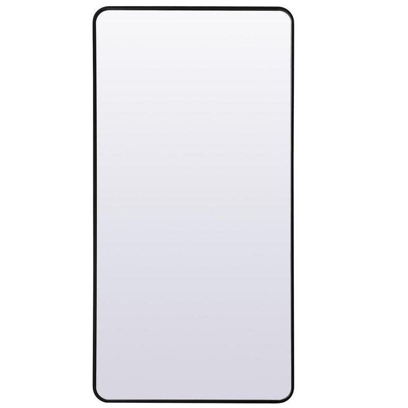 Elegant Lighting Soft Corner Metal Rectangle Full Length Mirror 30x60 Inch in Black