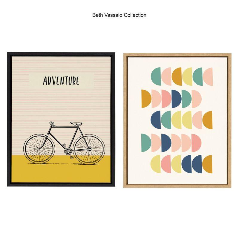 18" x 24" Sylvie Bike Adventure Framed Canvas Wall Art by Apricot and Birch Black - Kate and Laurel