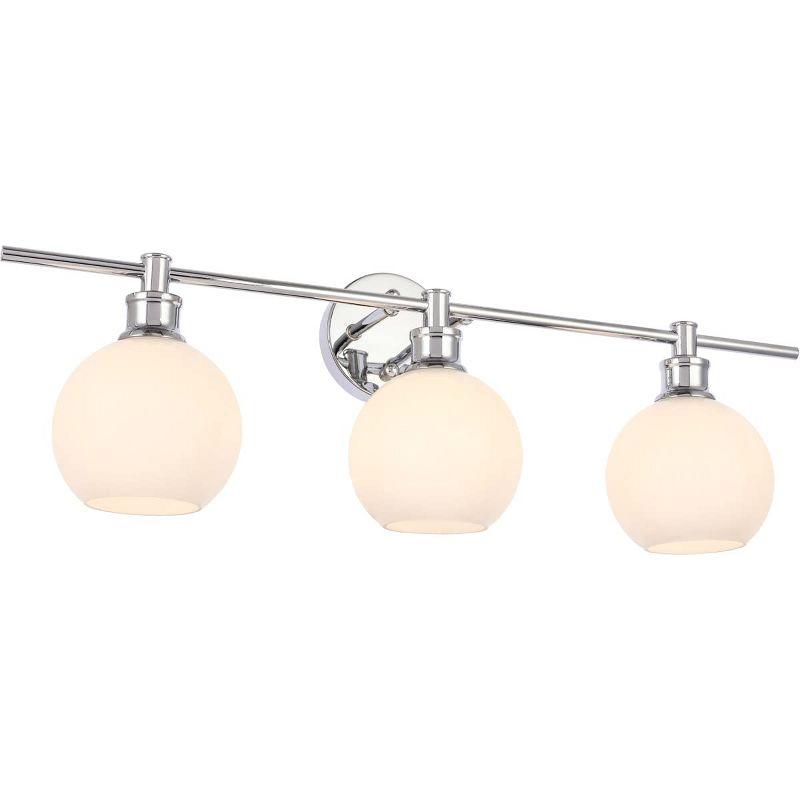 Elegant Lighting Collier 3 light Chrome and Frosted white glass Wall sconce