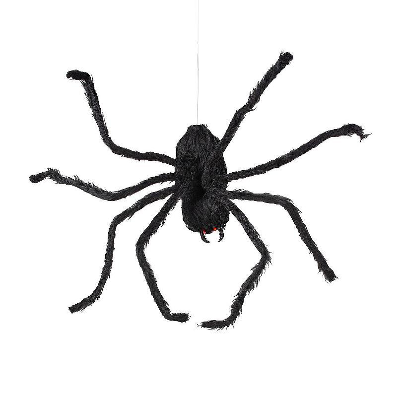 Morris Costumes 2.6 ft Animated Hairy Black Spider - Black