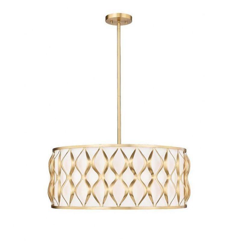 Modern Gold Drum 8-Light Indoor/Outdoor Pendant