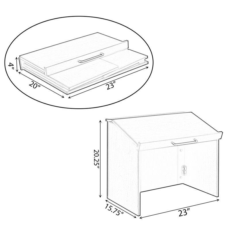 Basicwise Foldable Tabletop Portable Podium, for Church, School, Office, or Home