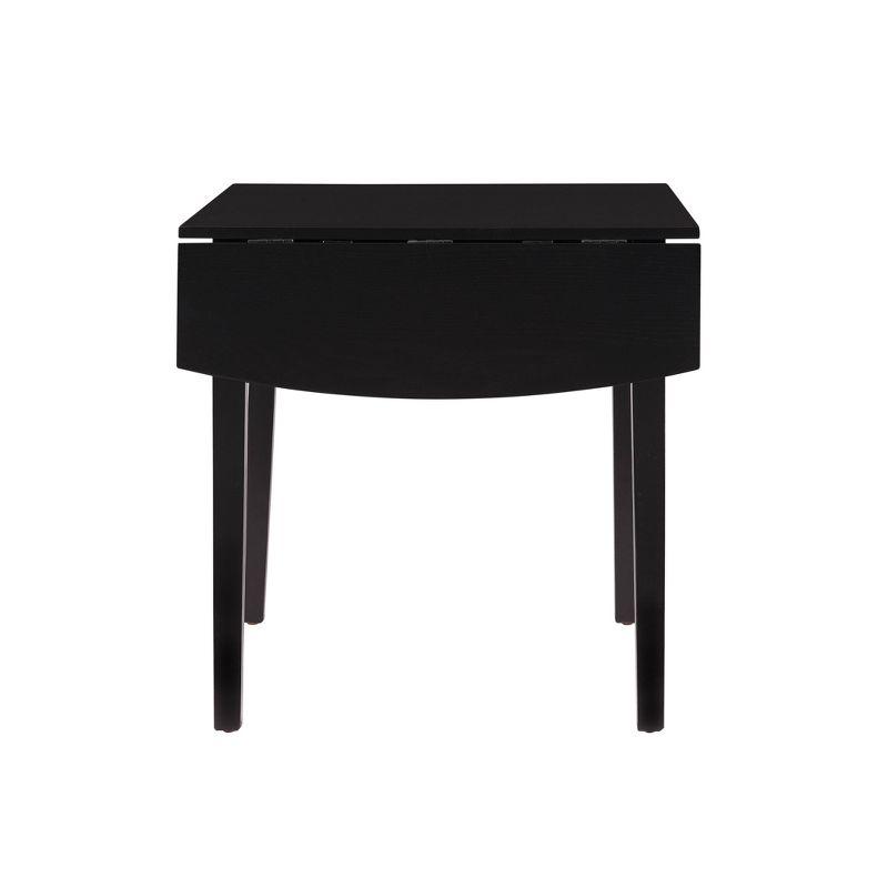 Torino 48" Extendable Solid Rubberwood Square Dining Table in Black