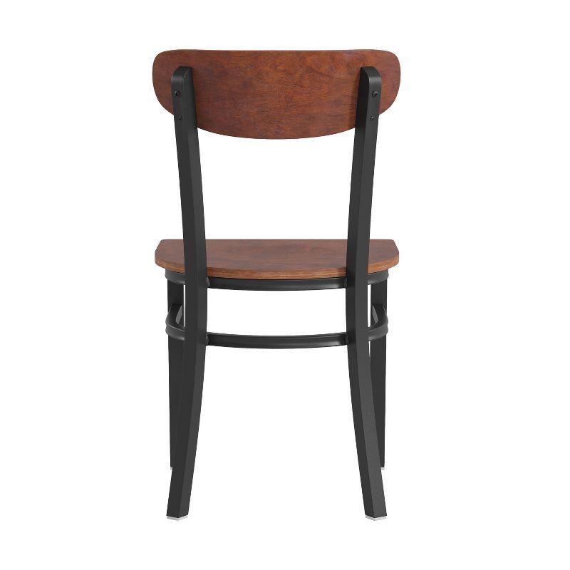 Walnut Boomerang-Back Metal Frame Dining Chair Set of 2