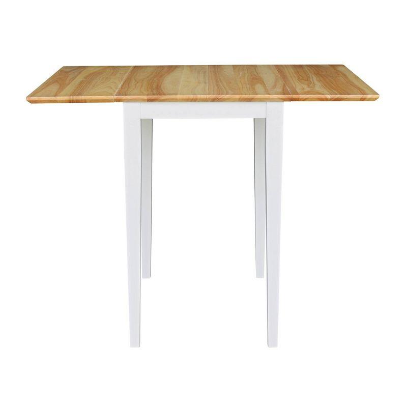 Elmwood White and Natural Solid Wood Extendable Dining Table