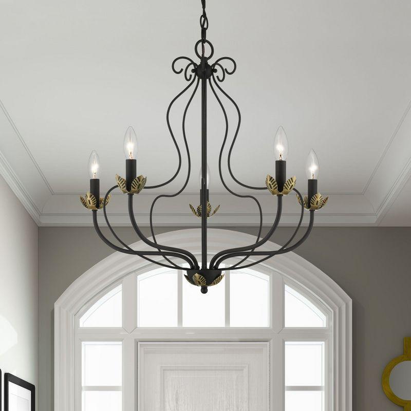 Livex Lighting Katarina 5 - Light Chandelier in  Black/Antique Brass
