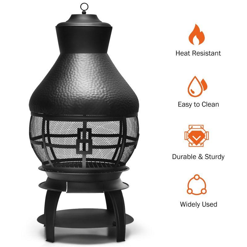 Heatmaxx Round Cast Iron Wood Burning Smokeless Chimnea