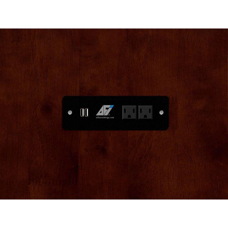 Queen Northfield Murphy Bed Chest Walnut - AFI: Hardwood Frame, Built-In USB Ports & Storage Drawer