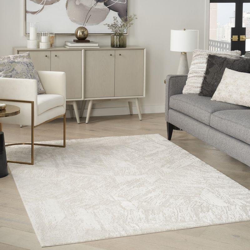 Elysian Ivory Abstract Wool-Blend 5'3" x 7'3" Area Rug