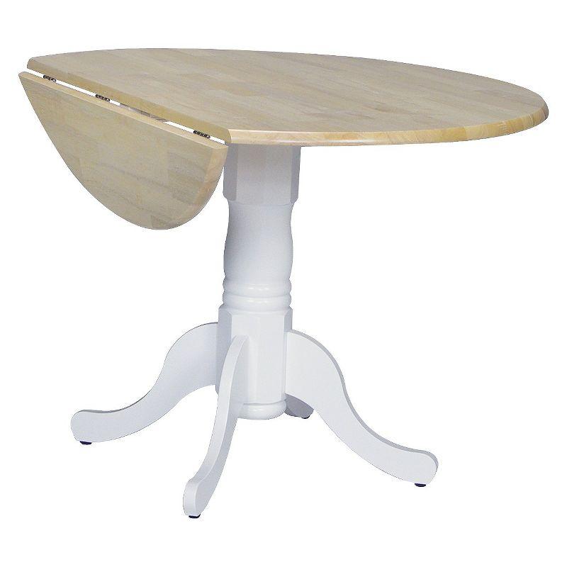 Cottage Charm Off-White Round Wood Extendable Dining Table