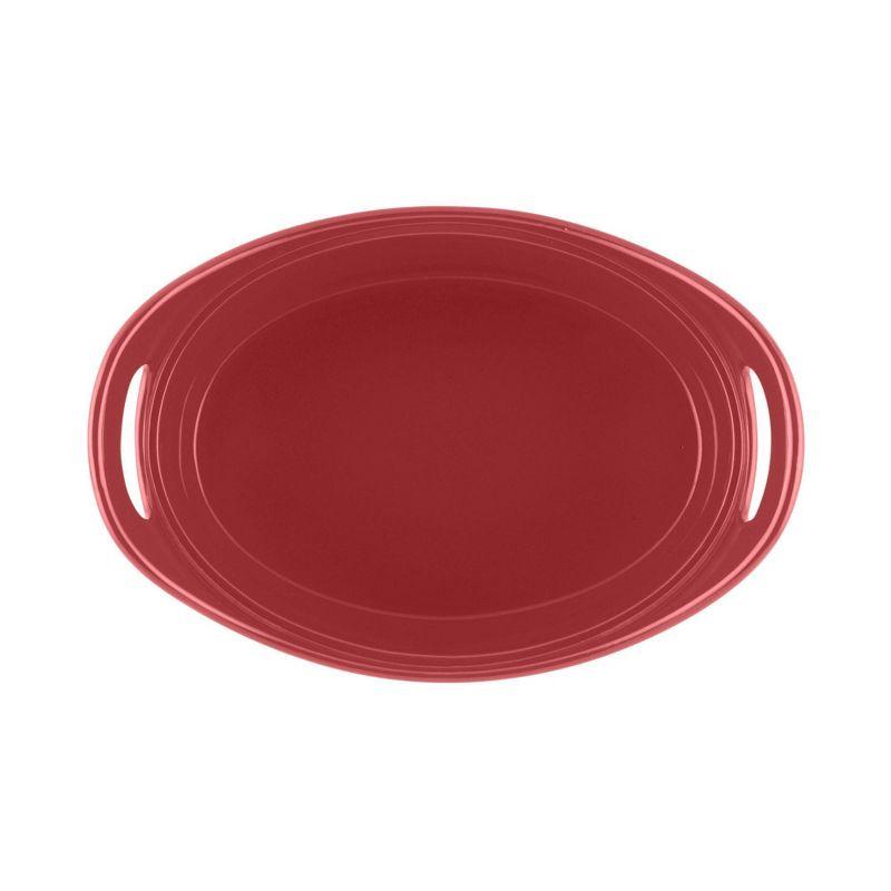 Rachael Ray Ceramic 1.25qt & 2.25qt Oval Baker Bubble & Brown Set Classic Red