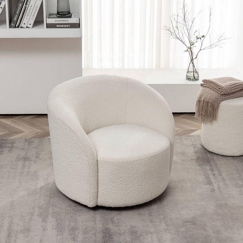 34" Wide Upholstered Swivel Barrel Chair - Kinwell