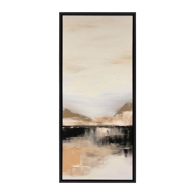 Kate & Laurel All Things Decor 18"x40" Sylvie Peaceful Landscape II Framed Canvas by Amy Lighthall Black