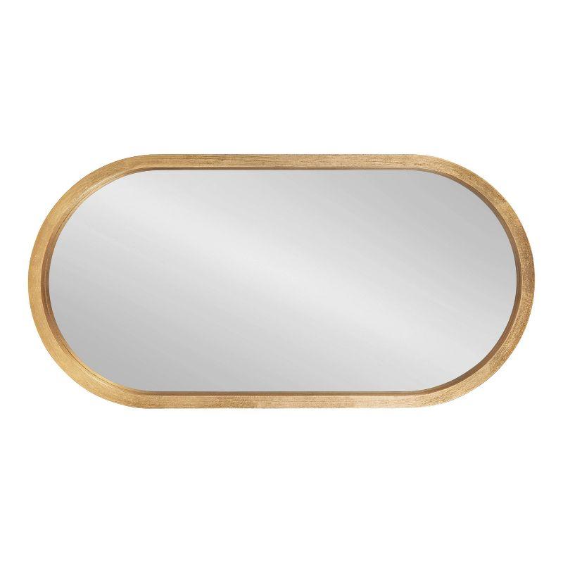 12" x 24" Travis Oval Wall Mirror Gold - Kate & Laurel All Things Decor: Modern MDF Frame, No Assembly Required