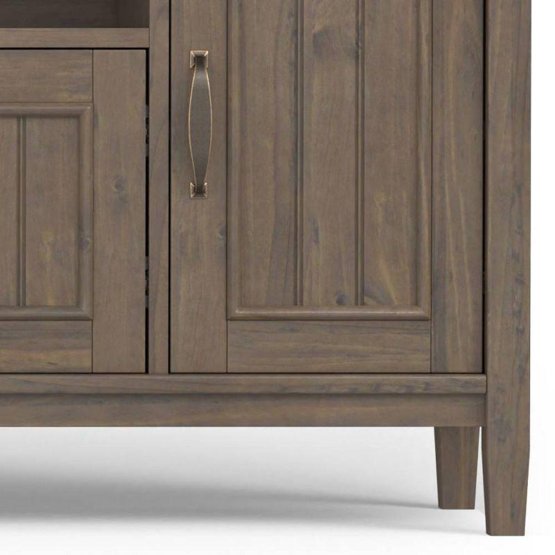 Rowan 72" TV Stand for TVs up to 80" Smoky Brown - Wyndenhall: Contemporary Media Console with Drawers