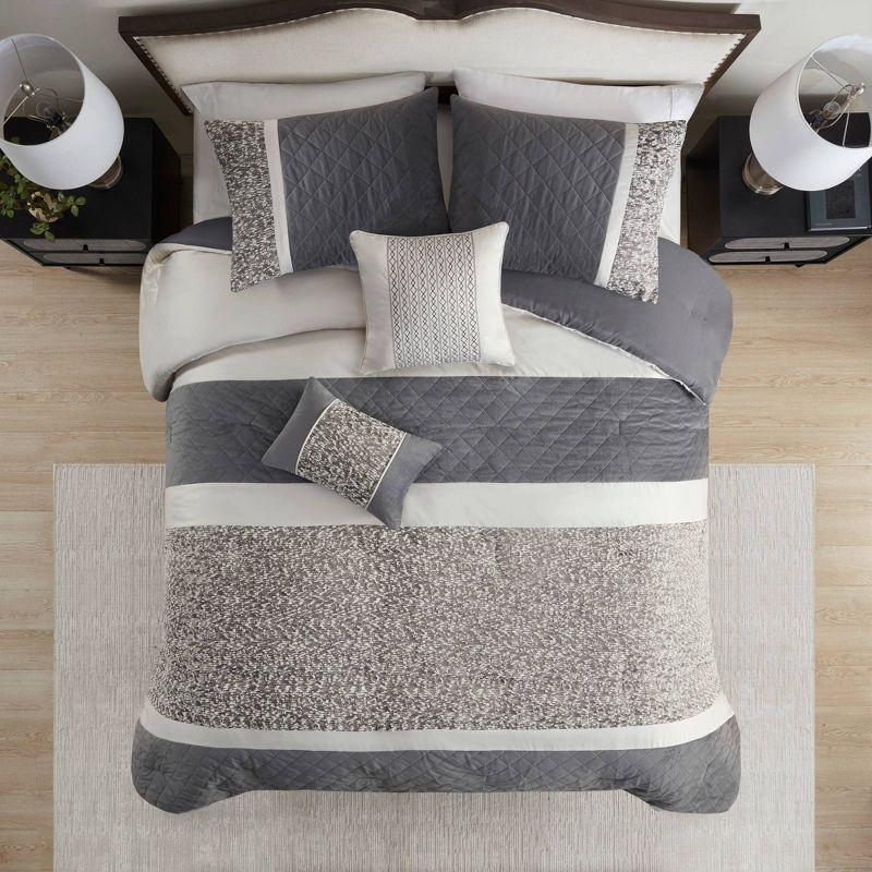 Amelia Textured Jacquard Stripe Comforter Set