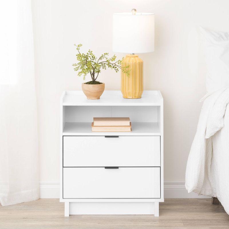 Prepac 23.75" Wide Simply Modern 2 Drawer Nightstand White