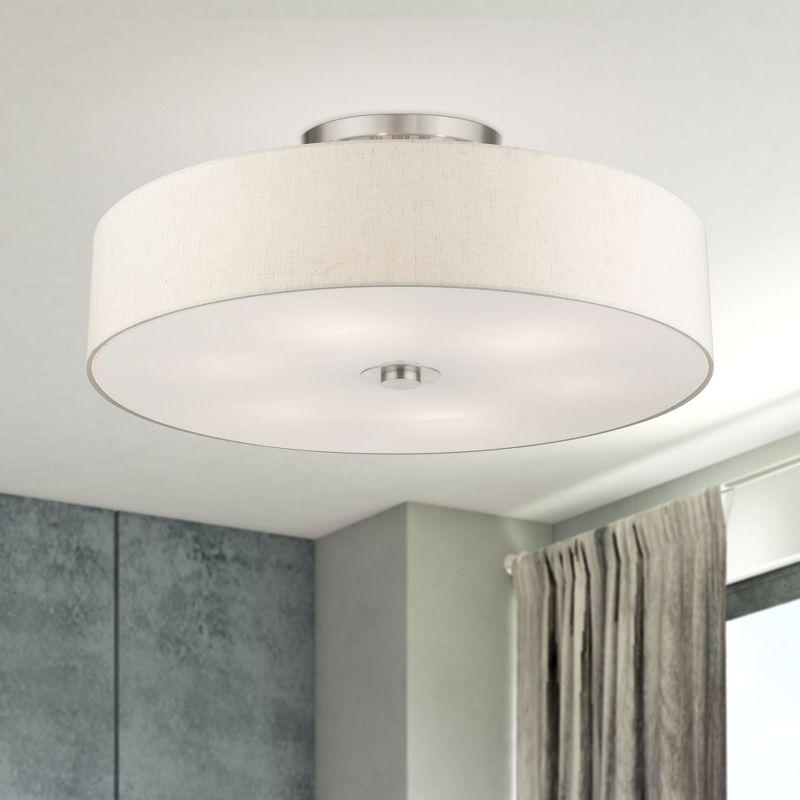 Livex Lighting Meridian 6 - Light Semi-Flush Mount in  Brushed Nickel