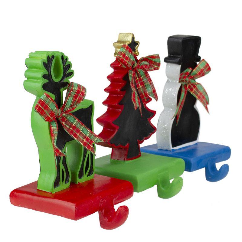 Festive Chalkboard Reindeer, Tree, and Snowman Stocking Holders Set