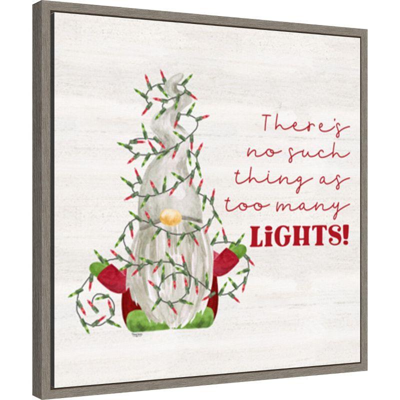 Amanti Art Gnome for Christmas Sentiment V-Lights by Tara Reed Canvas Wall Art Print Framed 22 x 22-in.