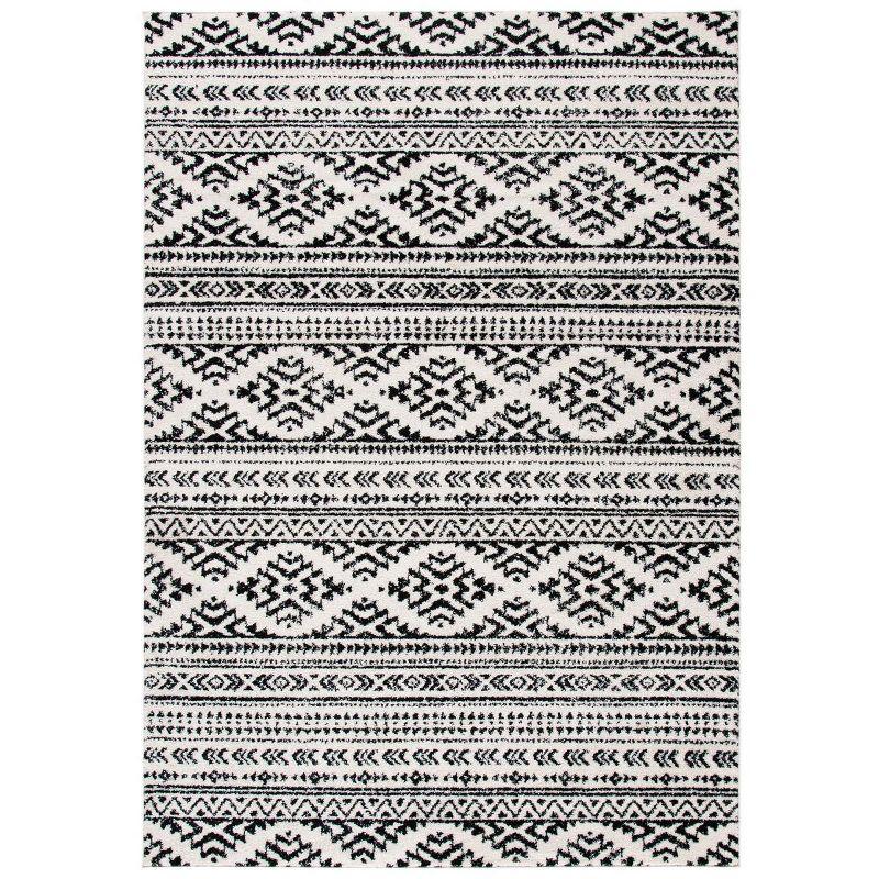Tulum TUL272 Power Loomed Area Rug - Ivory/Black - 3'x5' - Safavieh.