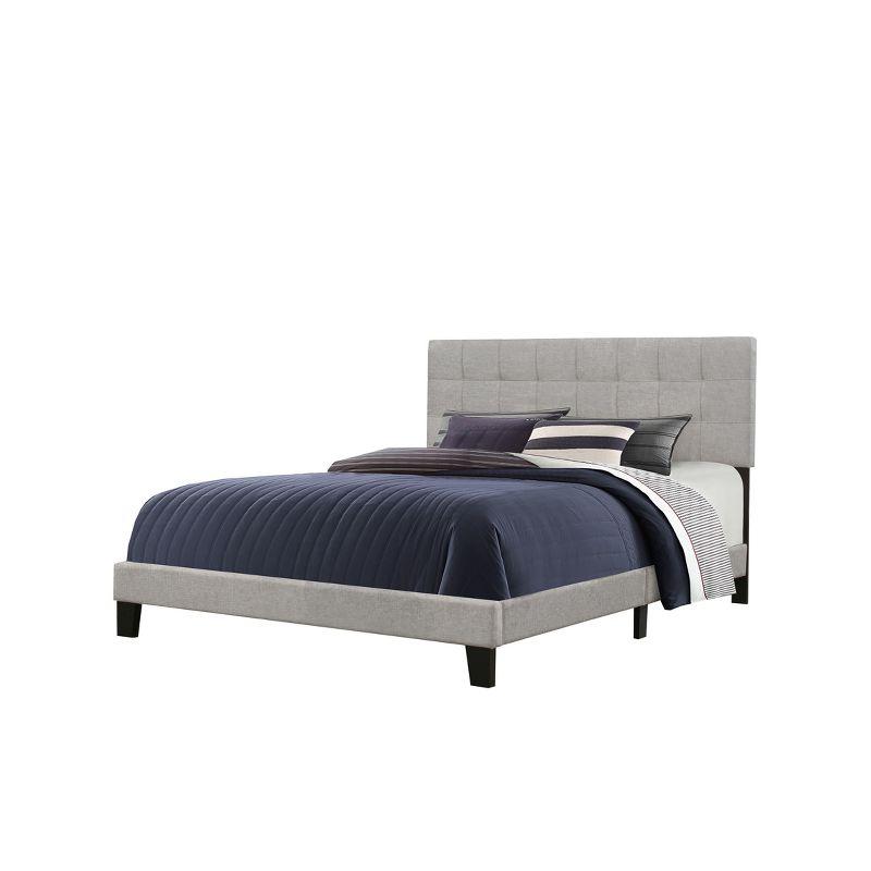 Delaney Full-Size Bed with Tufted Upholstery in Glacier Gray