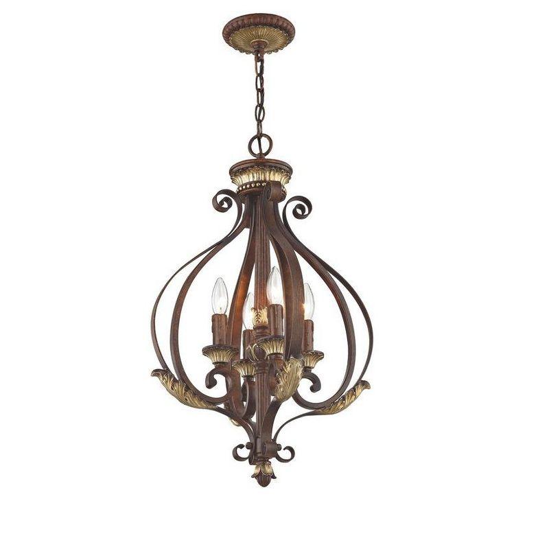 Livex Lighting Villa Verona 4 - Light Chandelier in  Verona Bronze/Aged Gold Leaf