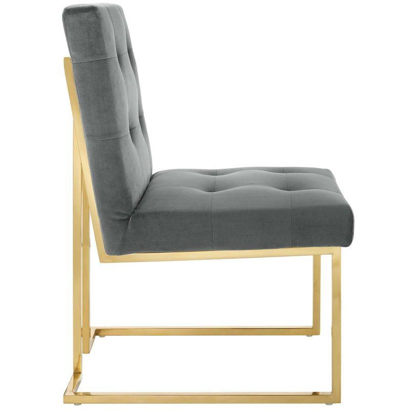 Privy Gold Stainless Steel Performance Velvet Dining Chair - Modway