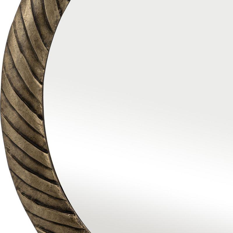 SAGEBROOK HOME 29" Metal Hurricane Pattern Mirror Bronze: Contemporary Style, Hand-Painted, Wall Mounted