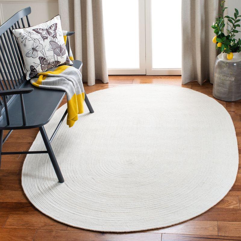 Braided BRD901 Hand Woven Indoor Area Rug - Ivory - 8'x10' Oval - Safavieh