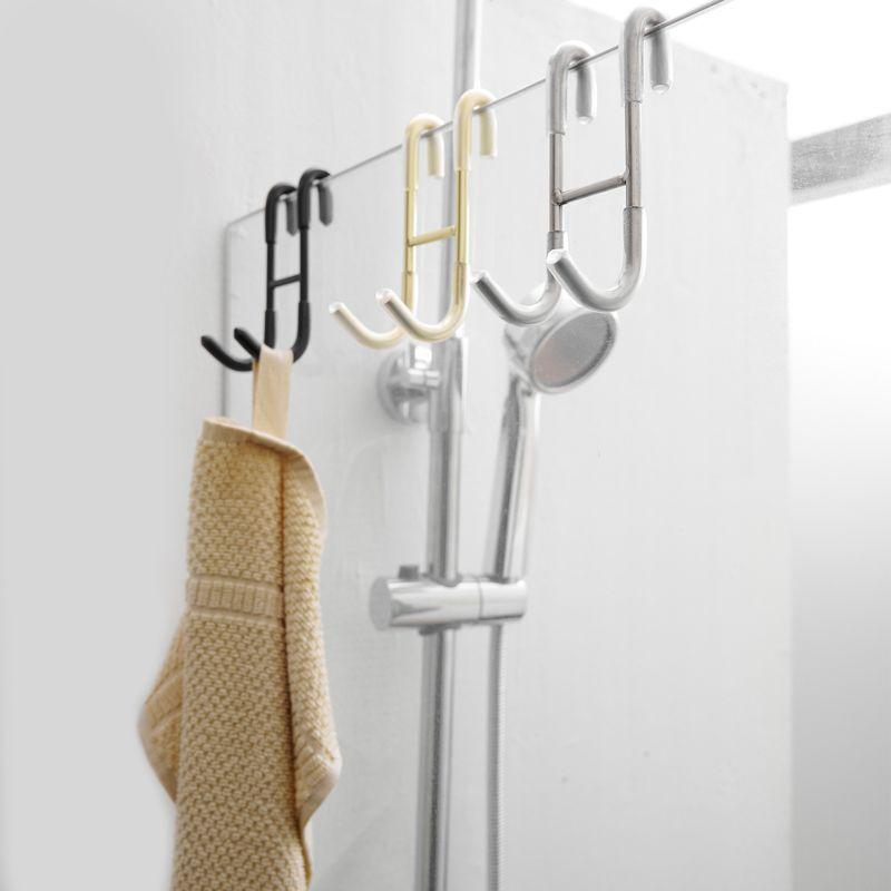 Frameless Bathroom Towel Hook Shower Glass Door Hook Drilling-Free J-Hook Stainless Steel Robe Hook