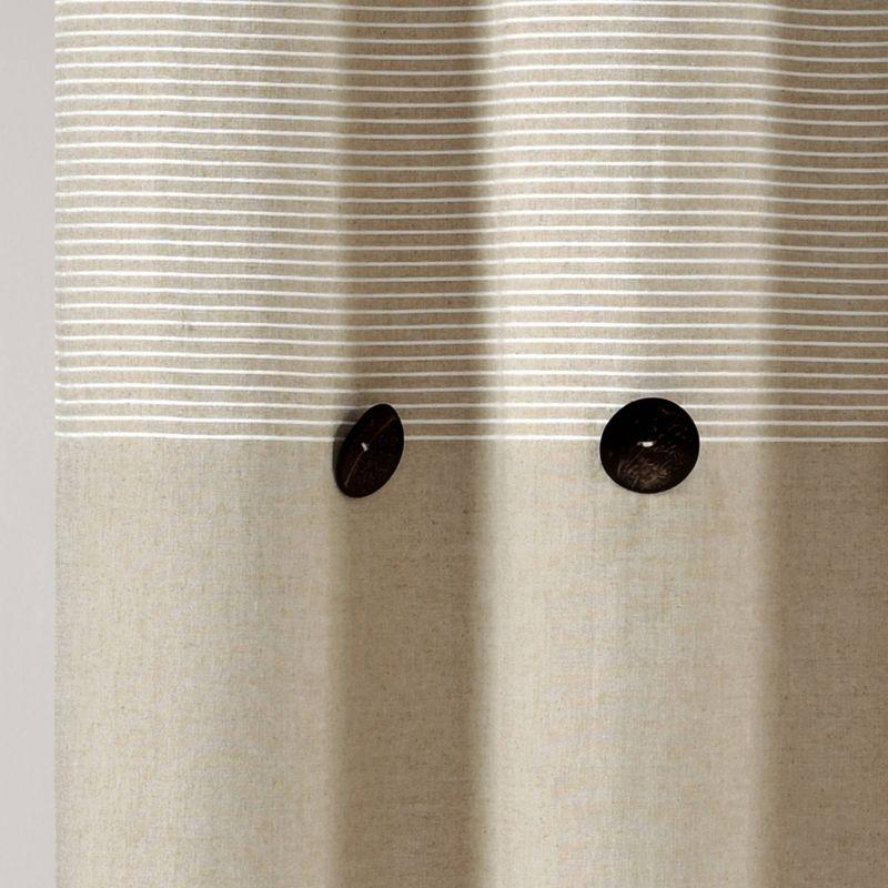 Farmhouse Button Striped Yarn Dyed Woven Cotton Single Shower Curtain - Lush Décor