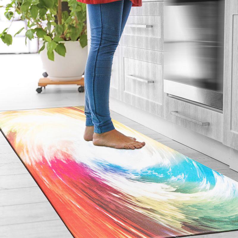World Rug Gallery Contemporary Waves Anti-Fatigue Standing Mat - Multi 18"x47"