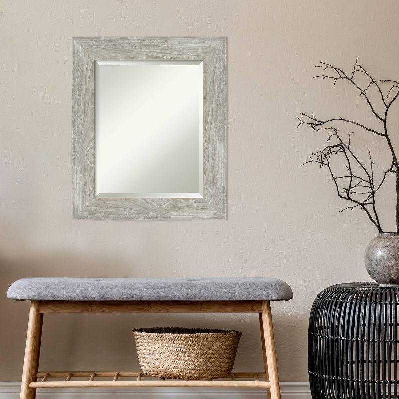 22" x 26" Dove Graywash Framed Bathroom Vanity Wall Mirror - Amanti Art: Modern, Beveled, Wood Frame