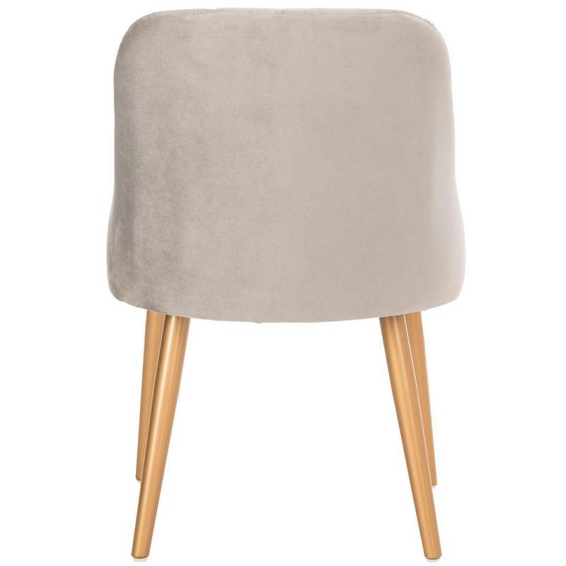 Lulu Upholstered Dining Chair (Set of 2) - Grey/Gold - Safavieh