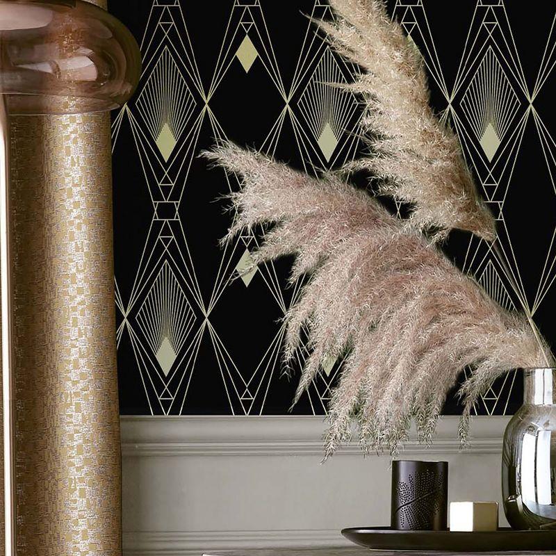 NEXT Deco Geometric Black Wallpaper