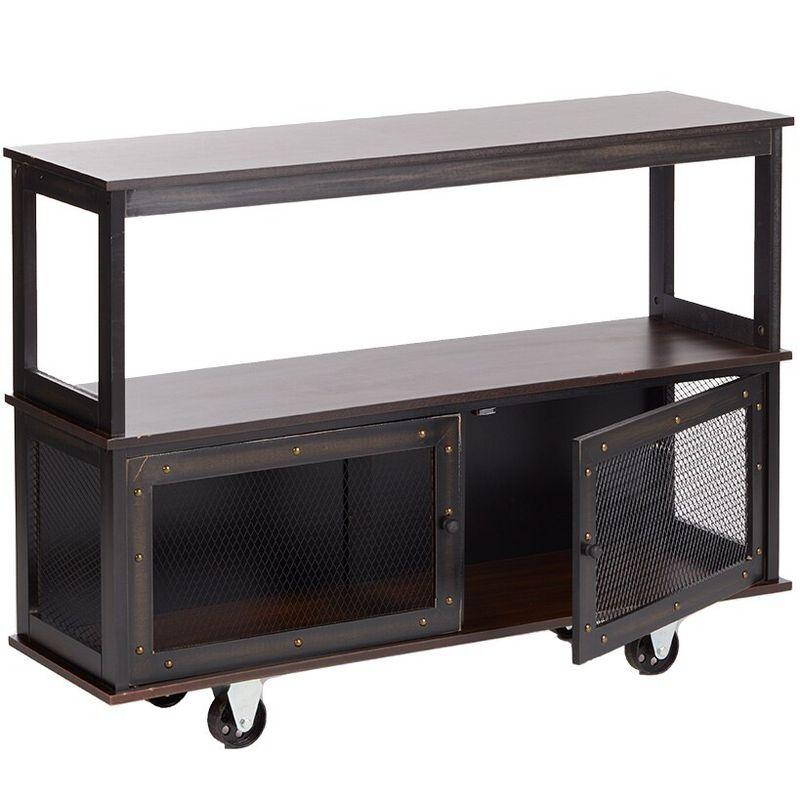 The Lakeside Collection Industrial-Style Rolling Buffet Carts - Black