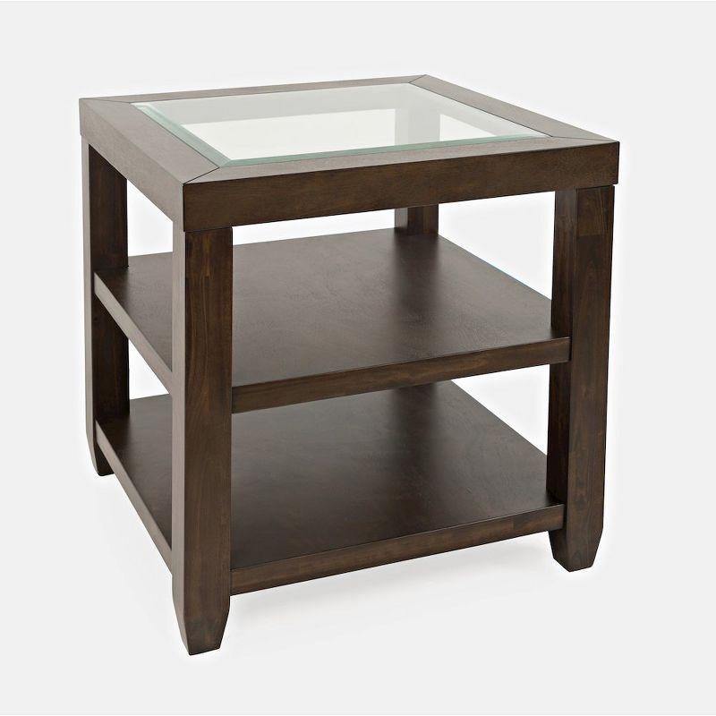 Jofran,Urban Icon Contemporary Glass Inlay End Table with Storage