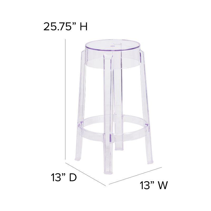 Elevate 25.75'' Clear Acrylic Backless Counter Height Stool