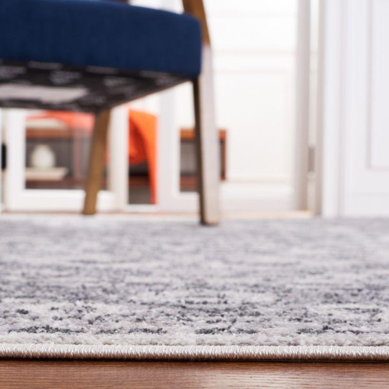 Gray Abstract 8' x 10' Synthetic Easy Care Rug